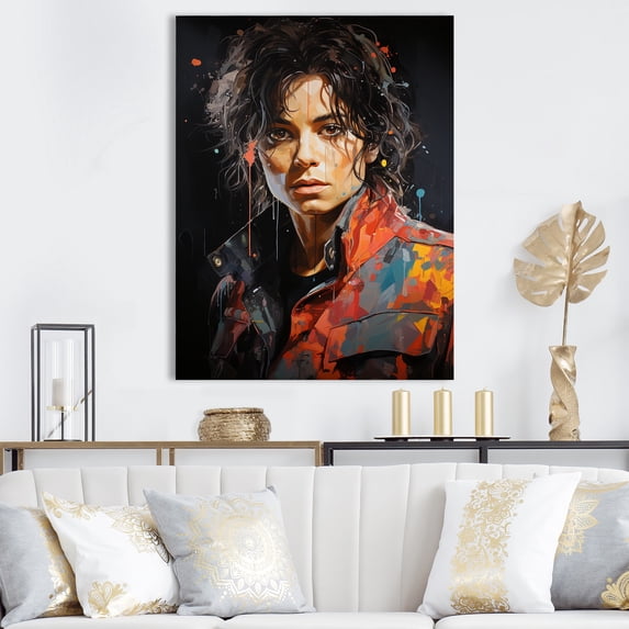 Designart "Jackson In Pop Art Portrait" Pop Art Canvas Art Print