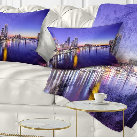 Designart Jacksonville Florida City Cityscape - Photography Throw Pillow - 12x20