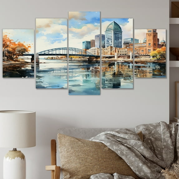 Designart "Jacksonville s Bay Views in Florida VI" Florida Art Living Room Set