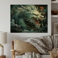 thumbnail image 1 of Designart "Jade Dragon China Art painting I" Chinese Print on Natural Pine Wood, 1 of 5