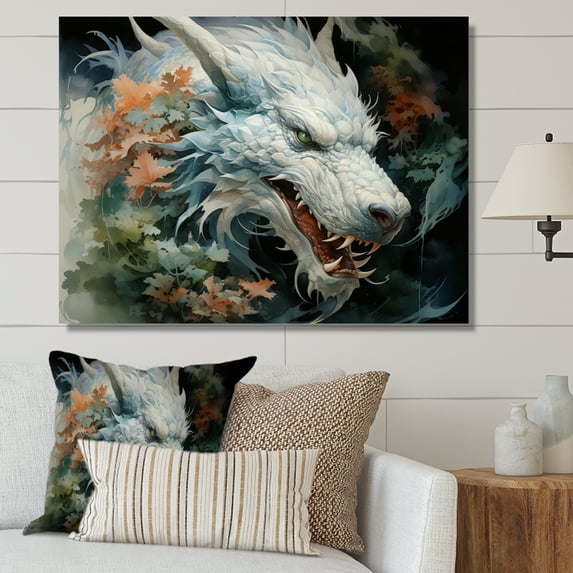 Designart "Jade Dragon China Art painting II" Chinese Wall Art Print