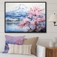 thumbnail image 1 of Designart "Japanese Cherry Blossom Waterside" Cherry Blossom Floater Framed Wall Decor, 1 of 5