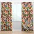 thumbnail image 1 of Designart 'Japanese Circles Texture' Bohemian & Eclectic Blackout Curtain Panel, 1 of 4