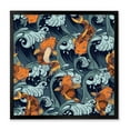 thumbnail image 1 of Designart 'Japanese Koi Fish on Sea Waves' Nautical & Coastal Framed Art Print, 1 of 4