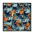 thumbnail image 1 of Designart 'Japanese Koi Fish on Sea Waves' Nautical & Coastal Framed Canvas Wall Art Print, 1 of 5