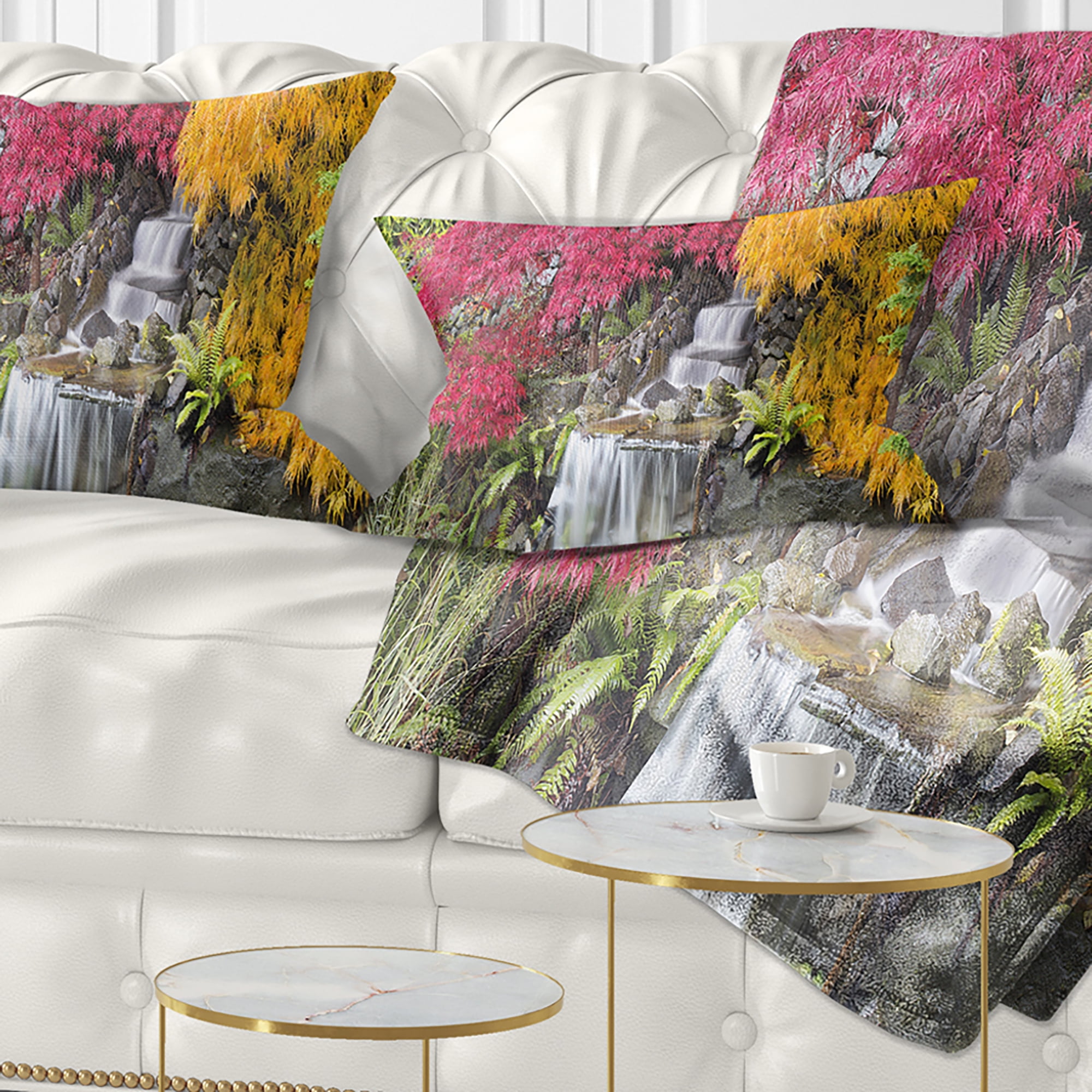 Designart Japanese Maple Trees - Floral Throw Pillow - 12x20