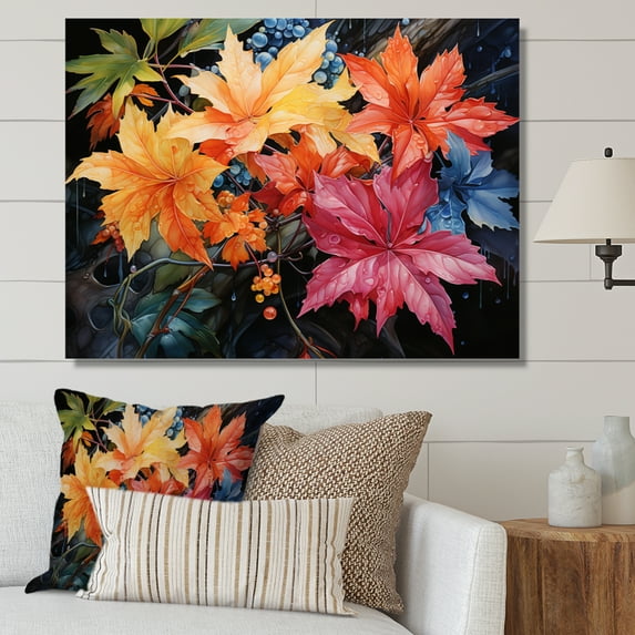 Designart "Japanese Maple composition II" Japanese Canvas Art Print