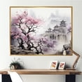 thumbnail image 1 of Designart "Japanese Panorama Landscape with Pink Florals I" Landscapes Framed Wall Art - Traditional Pink Japan Entryway Framed Wall Art, 1 of 6
