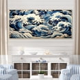 thumbnail image 1 of Designart "Japanese Waves in Stormy Weather I" Oversized Coastal Framed Wall Art - Coastal White Coastal Tropical Entryway Framed Wall Art, 1 of 7