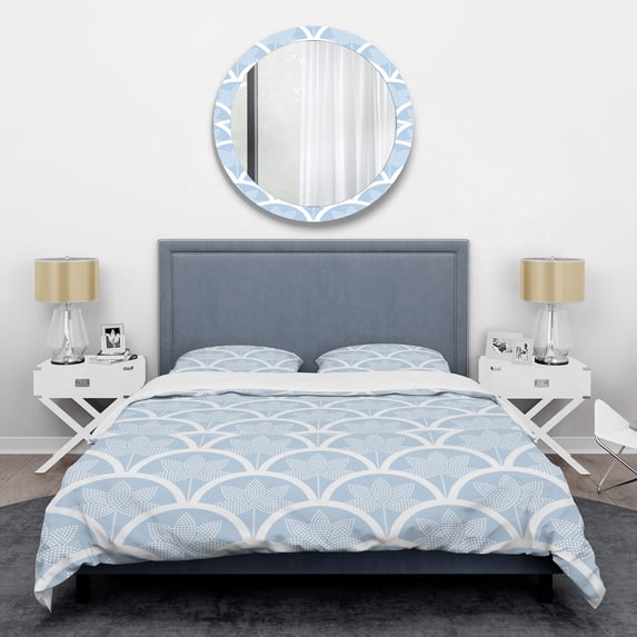 Designart 'Japanese style Half-circle pattern' Mid-Century Modern Duvet Cover Set