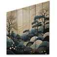 thumbnail image 1 of Designart "Japon Art Blue peaceful Zen Minamlism Landscape IV" Japanese Print on Natural Pine Wood, 1 of 5