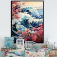 thumbnail image 1 of Designart "Japon Art Waves Of Calm II" Nautical & Beach Floater Framed Wall Art Print, 1 of 7