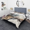 thumbnail image 1 of Designart "Jazz-inspired Grayscale Rhythms I" Abstract Liquid Ink Bedding Covert Set - Modern Black Abstract Bed Set With 2 Shams, 1 of 6