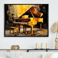 thumbnail image 1 of Designart "Jazzed Keys In Black And Yellow Piano II" Music Floater Framed Canvas Art Print, 1 of 5