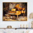 thumbnail image 1 of Designart "Jazzed Keys In Black And Yellow Piano" Music Floater Framed Canvas Prints, 1 of 1