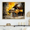 thumbnail image 1 of Designart "Jazzed Keys In Yellow And Black Piano I" Music Floater Framed Wall Art Living Room, 1 of 5