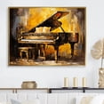 thumbnail image 1 of Designart "Jazzed Keys In Yellow And Black Piano II" Music Floater Framed Canvas Wall Art, 1 of 5