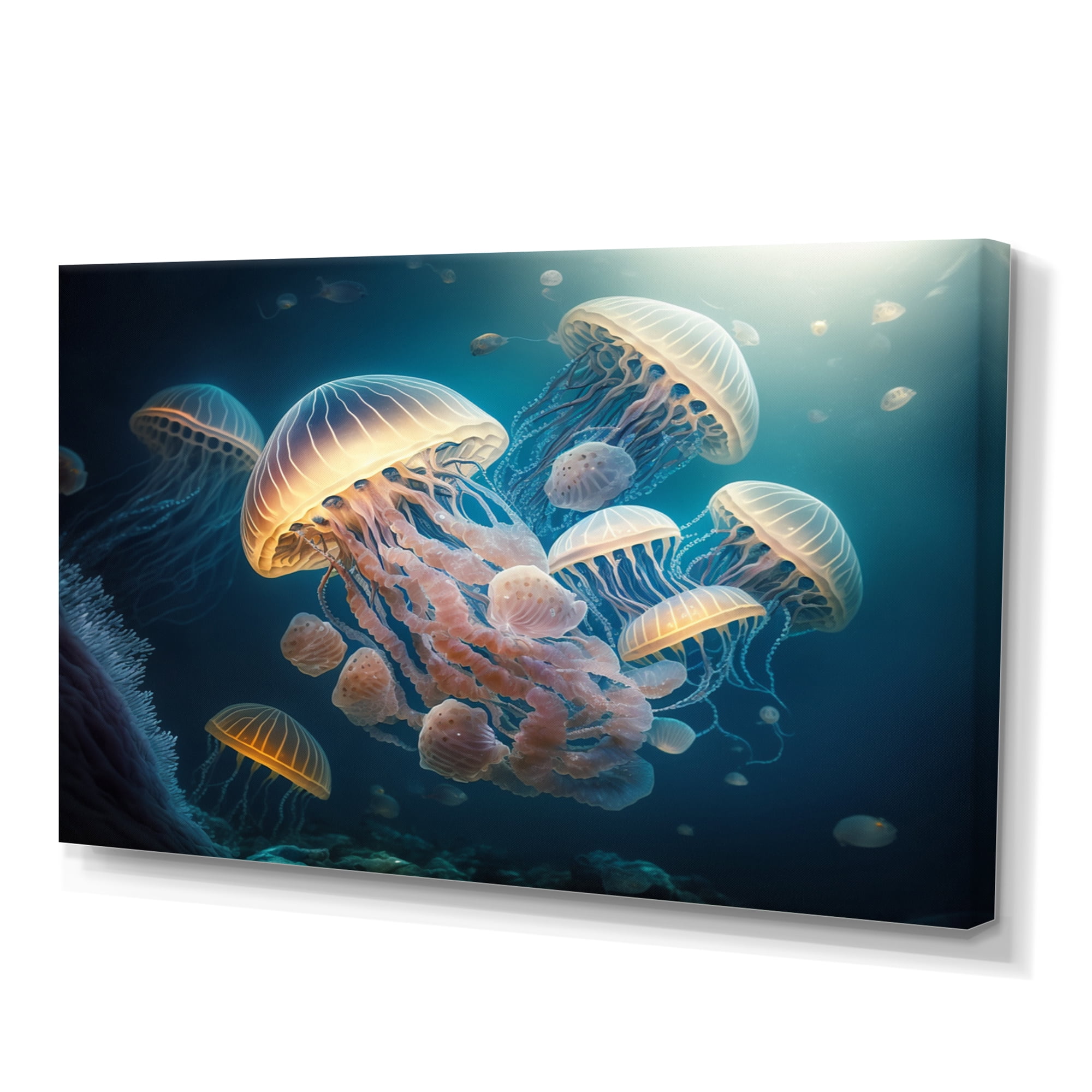 Designart Jellyfish In The Ocean I Canvas Wall Art