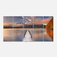thumbnail image 1 of Designart 'Jetty in Lake Japan ' Multipanel Seascape Photography Metal Wall Art, 1 of 5