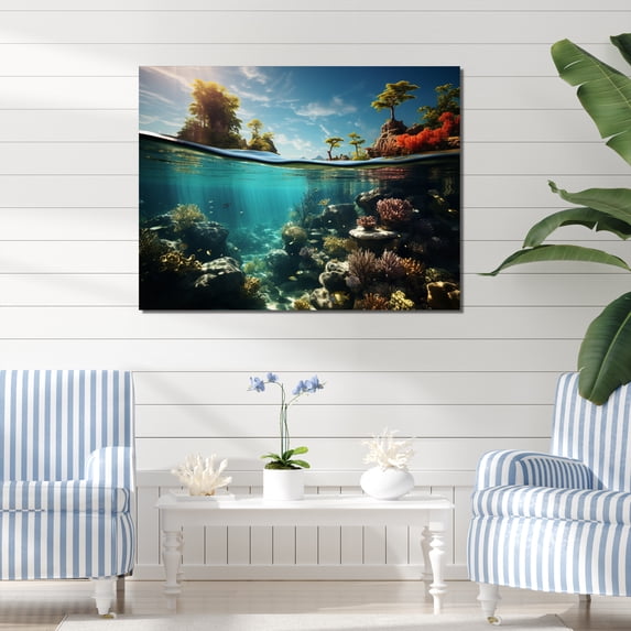 Designart "Jewel of the Ocean Beach Splendor II" Nautical & Beach Canvas Wall Art