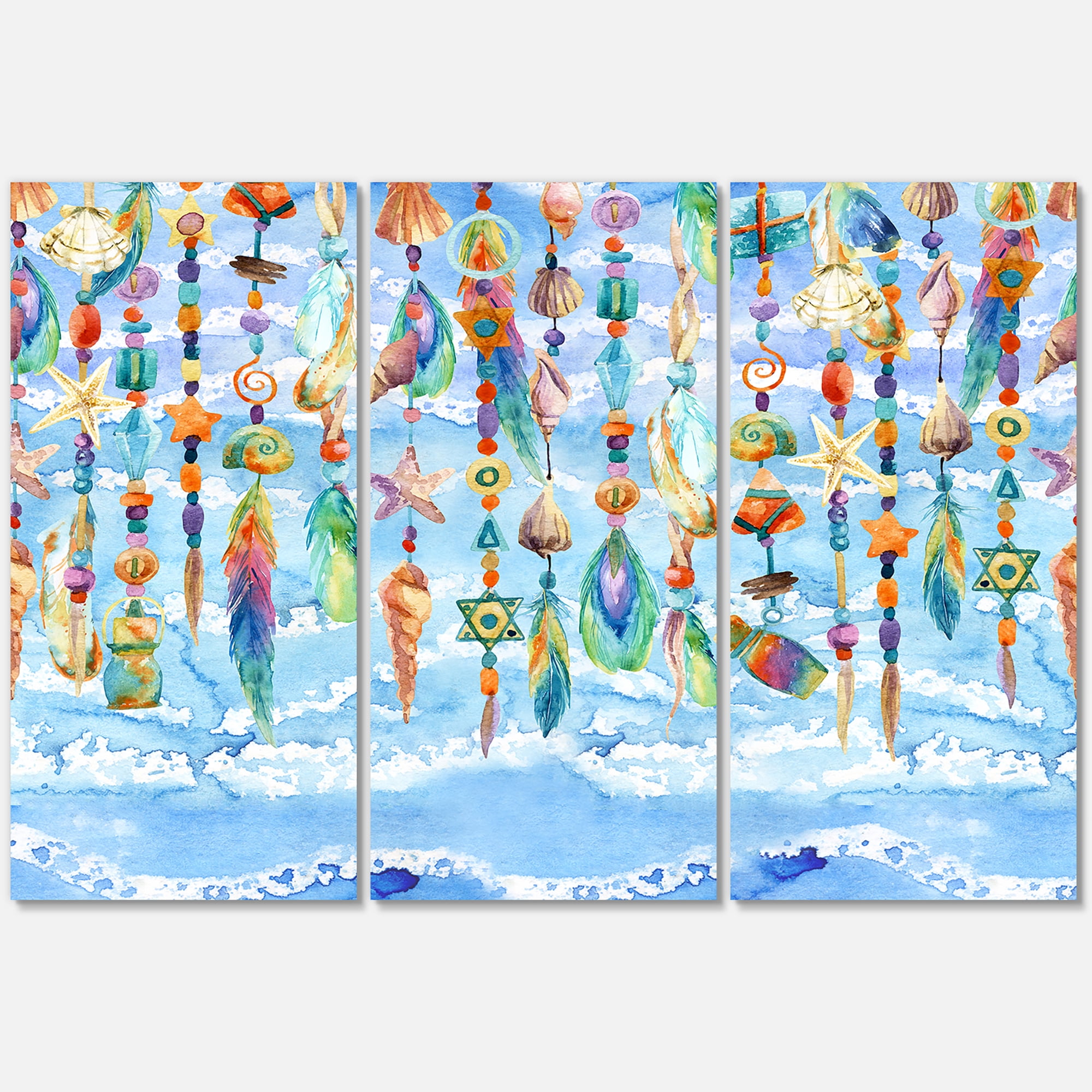 Designart ' Jewelry of Beads and Sea Shell ' Traditional Canvas Wall Art Print