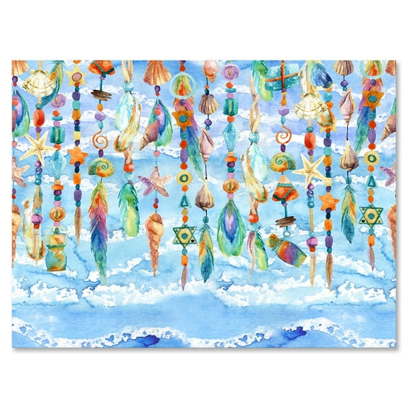 Designart ' Jewelry of Beads and Sea Shell ' Traditional Canvas Wall Art Print