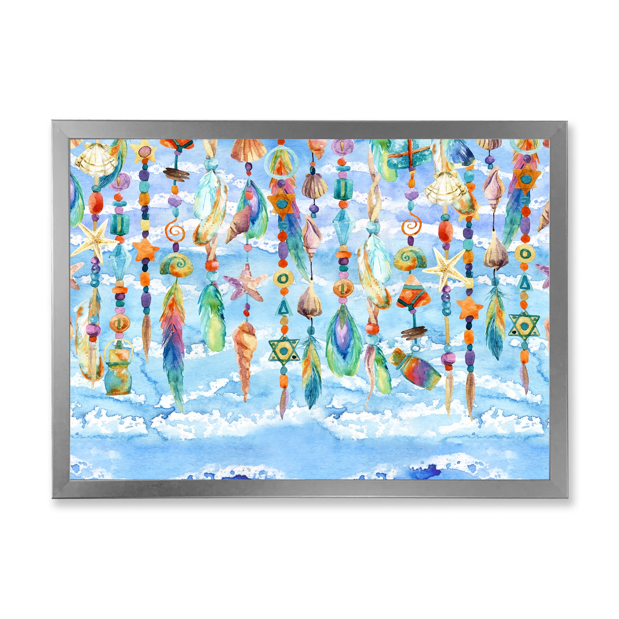 Designart 'Jewelry of Beads and Sea Shell' Traditional Framed Art Print