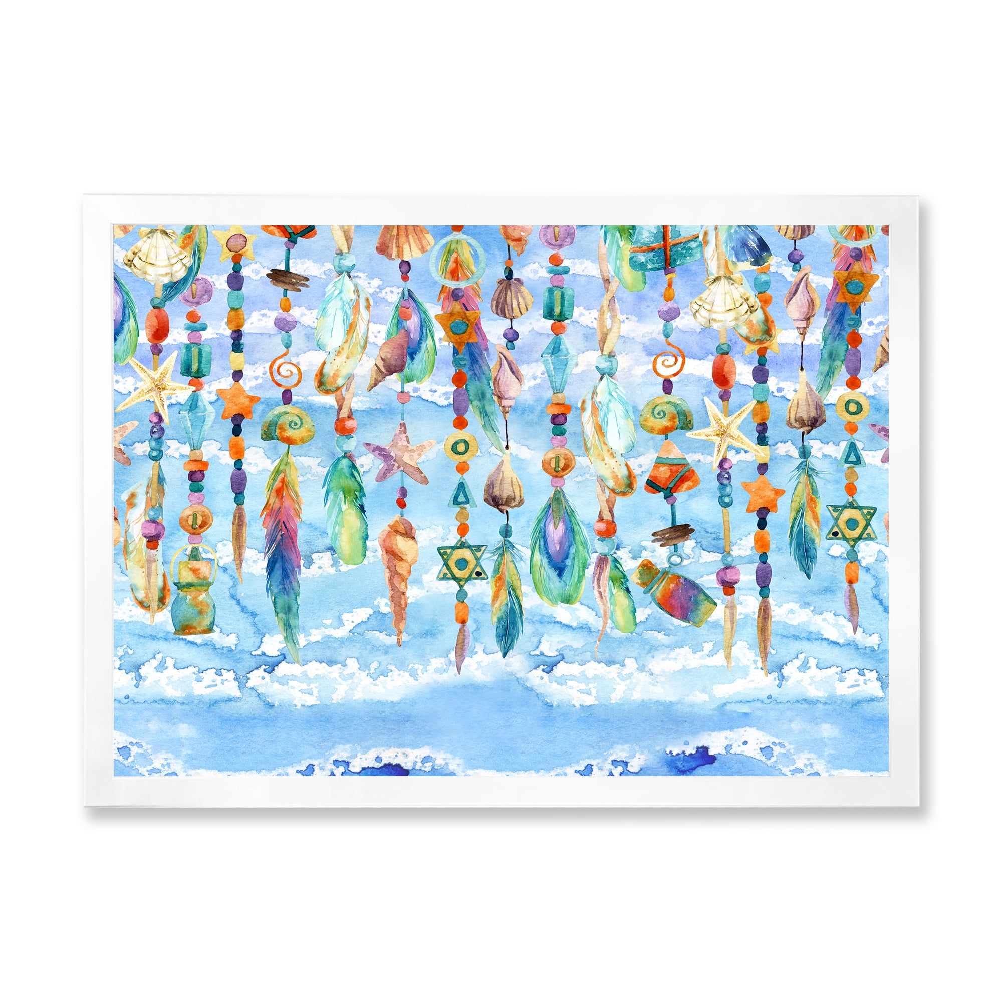 Designart 'Jewelry of Beads and Sea Shell' Traditional Framed Art Print