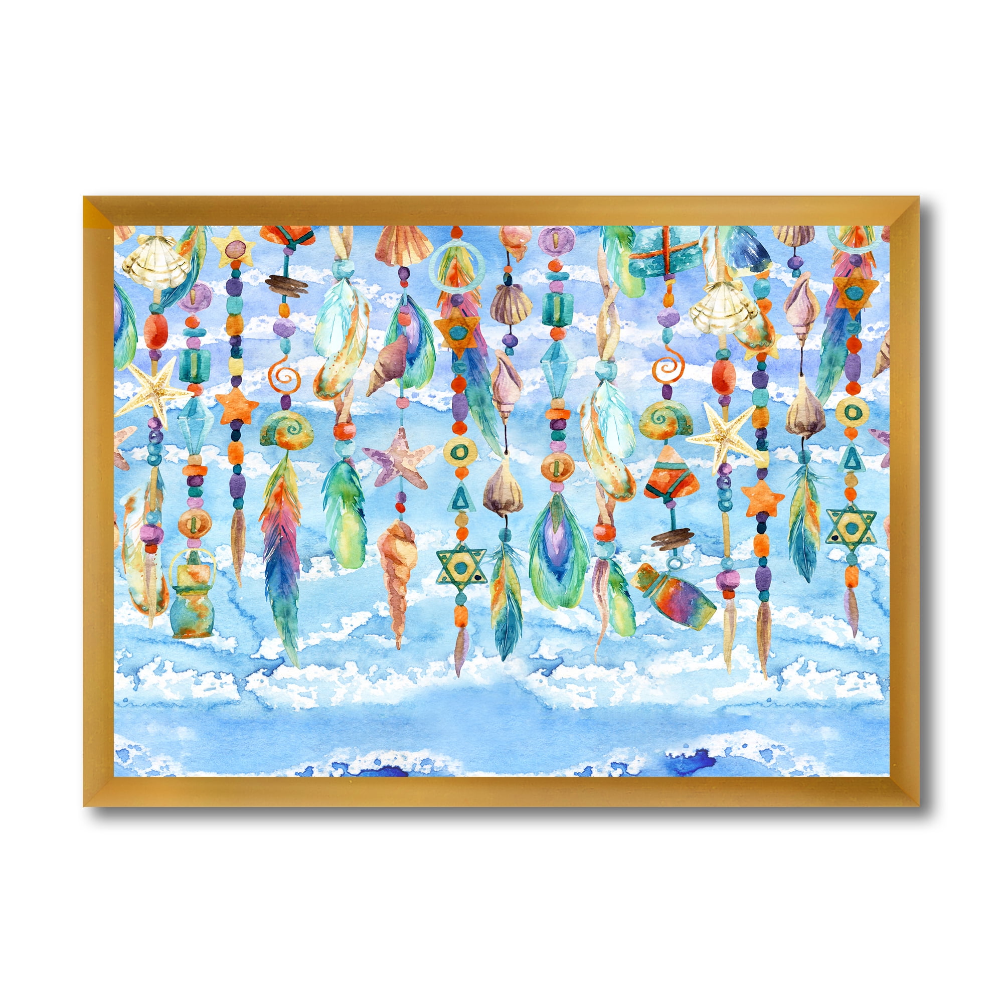 Designart 'Jewelry of Beads and Sea Shell' Traditional Framed Art Print