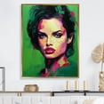 thumbnail image 1 of Designart "Jolie In Green Jade Portrait III" Woman Pop Art Floater Framed Canvas Art Print, 1 of 5