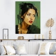 thumbnail image 1 of Designart "Jolie In Green Jade Portrait" Woman Pop Art Canvas Wall Art, 1 of 7