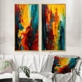 thumbnail image 1 of Designart "Journey of Abstraction in Yellow and Turquoise II" Abstract Framed Wall Art Set Of 2 - Yellow Abstract Gallery Wall Frame Set For Home Decor, 1 of 7