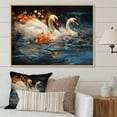 thumbnail image 1 of Designart "Journey Of The Swans I" Animals Swans Floater Framed Canvas Prints, 1 of 5