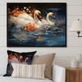 thumbnail image 1 of Designart "Journey Of The Swans I" Animals Swans Floater Framed Canvas Prints, 1 of 5