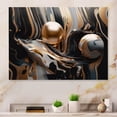 thumbnail image 1 of Designart "Journey Through Marble Gold and Black V" Abstract Marble Metal Wall Art, 1 of 1