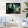 thumbnail image 1 of Designart "Journey Through the Harbor" Nautical & Beach Floater Framed Wall Art Living Room, 1 of 7