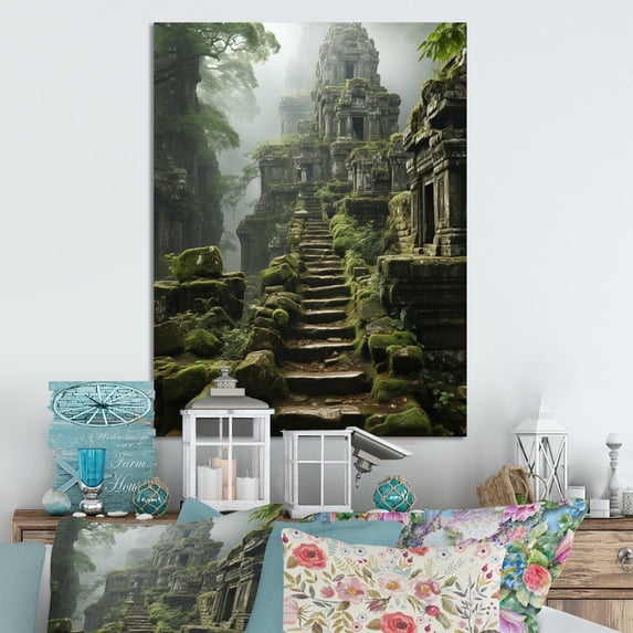 Designart "Journey To Asian Painting V" Asian Metal Art Living Room