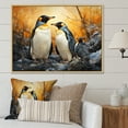 thumbnail image 1 of Designart "Journey of Geometric Penguins in Multicolor II" Animals Floater Framed Wall Art Living Room, 1 of 7