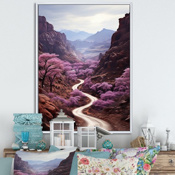 Designart "Journeying Endlessly in the Canyon VI" Landscape & Nature Floater Framed Canvas Art Print
