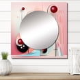 thumbnail image 1 of Designart "Joyful Blossoms In Rhythmic Pink And Blue II" Modern Geometric Pink Large Square Mirror - Square Bedroom Mirror Printed Wall Decor - Modern Square Printed Wall Mirror Art, 1 of 1