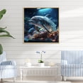thumbnail image 1 of Designart "Joyful Dolphin Delight I" Animals Dolphin Floater Framed Canvas Wall Art, 1 of 5