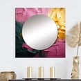 thumbnail image 1 of Designart "Jubilation In Affection Pink And Gold Abstraction I" Abstract Painting Square Mirror For Wall Decor - Large Gold Square Printed Wall Mirror Art - Wall Mounted Square Mirror, 1 of 5
