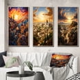 thumbnail image 1 of Designart "Judaic Journey To the Synagogue in Faith I" Religion & Spirituality Framed Wall Art Set Of 3 - Yellow Judaism Frame Gallery Set For Office Decor, 1 of 7