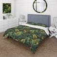 thumbnail image 1 of Designart "Jungle Delight In Tropics" Green Tropical Bedding Covert Set - Tropical Bed Set With 2 Shams, 1 of 5