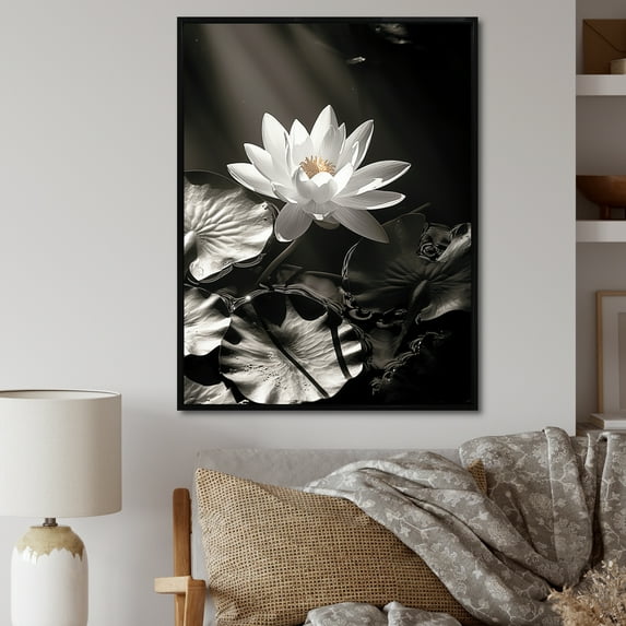 Designart "Jungle Lotus Serenity" Lotus Floater Framed Canvas Prints