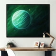thumbnail image 1 of Designart "Jupiter Planet In Outer Space With Jade Hues I" Our Solar System Floater Framed Canvas Art Print, 1 of 5