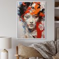 thumbnail image 1 of Designart "Kabuki Reverie Woman Portrait in Japon Art II" Portrait Floater Framed Canvas Wall Art, 1 of 7