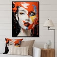 thumbnail image 1 of Designart "Kabuki Reverie Woman Portrait in Japon Art III" Portrait Floater Framed Wall Decor, 1 of 7