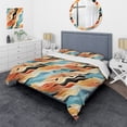 thumbnail image 1 of Designart "Kaleidoscopic Desert Fantasy" Beige Abstract Bedding Covert Set - Modern & Contemporary Bed Set With 2 Shams, 1 of 5