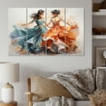 thumbnail image 1 of Designart "Kathak Dancers Peach and Blue Indian Art" Indian Art Metal Wall Decor Set, 1 of 5